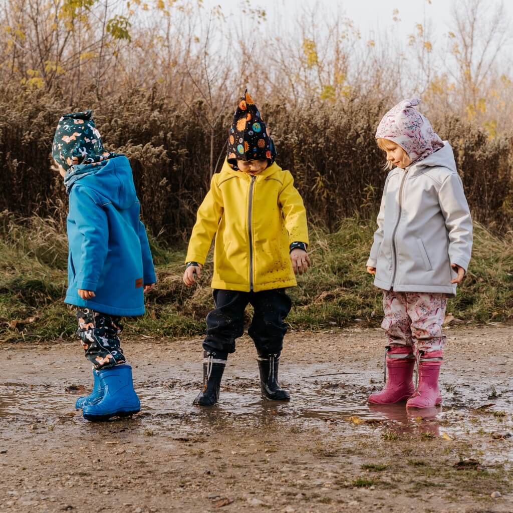 Spodnie softshell dziecięce - rosnące - granat