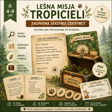 Mamaiti Przygody #1: GRA Leśna Misja Tropicieli – Zaginiona Skrzynia Odkrywcy (PDF)